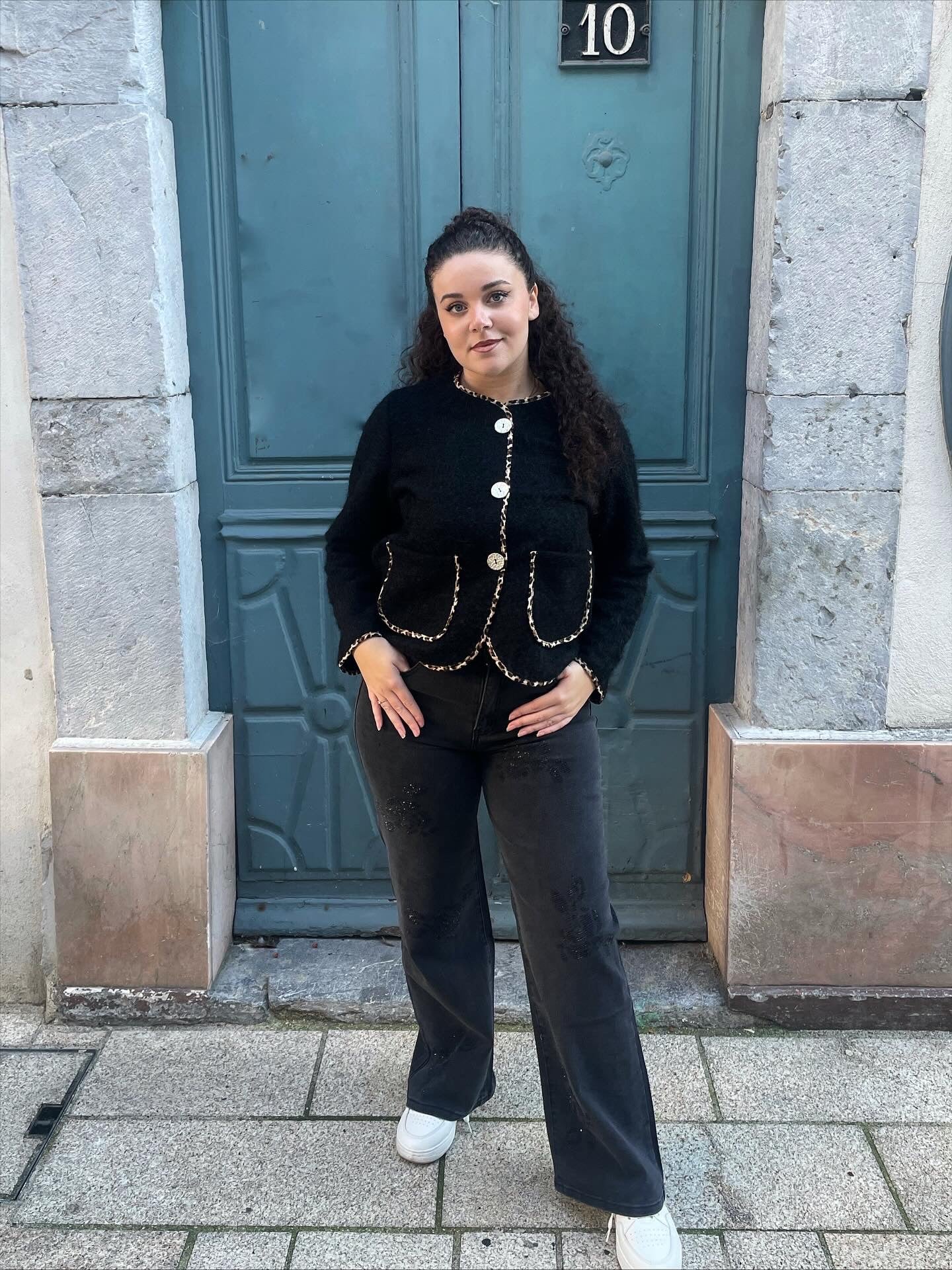 Gilet léopard à manches longues