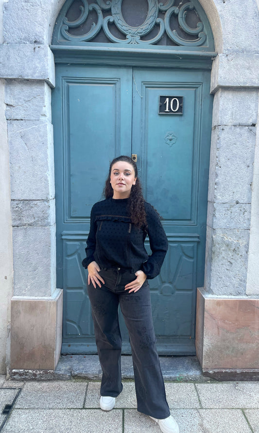 Chemisier à pois en relief