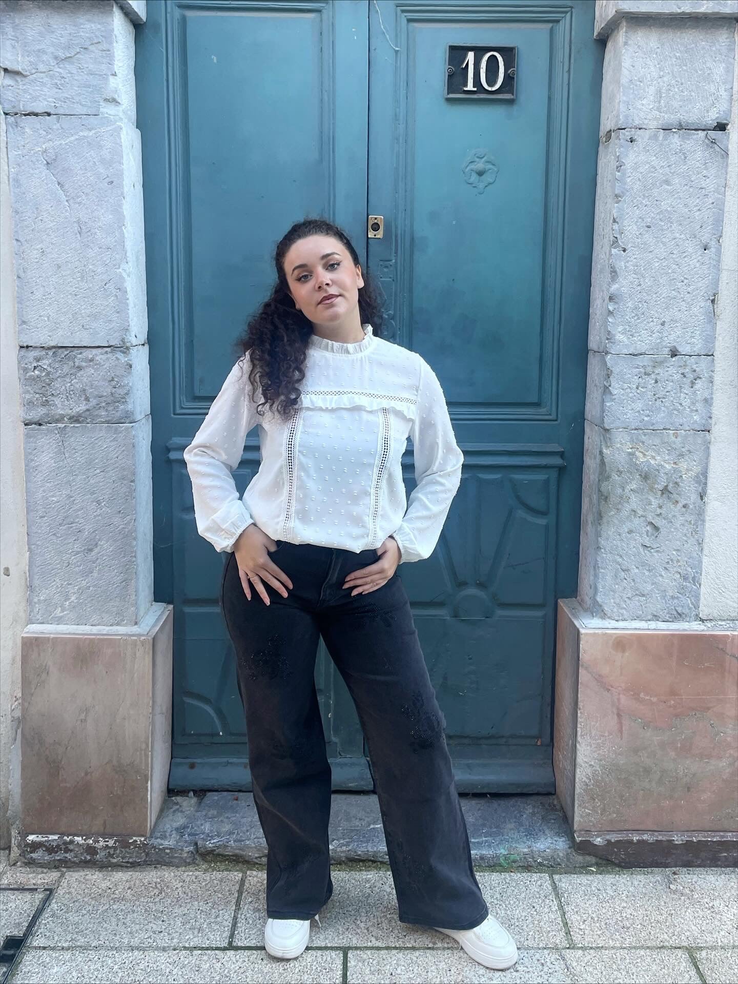 Chemisier à pois en relief