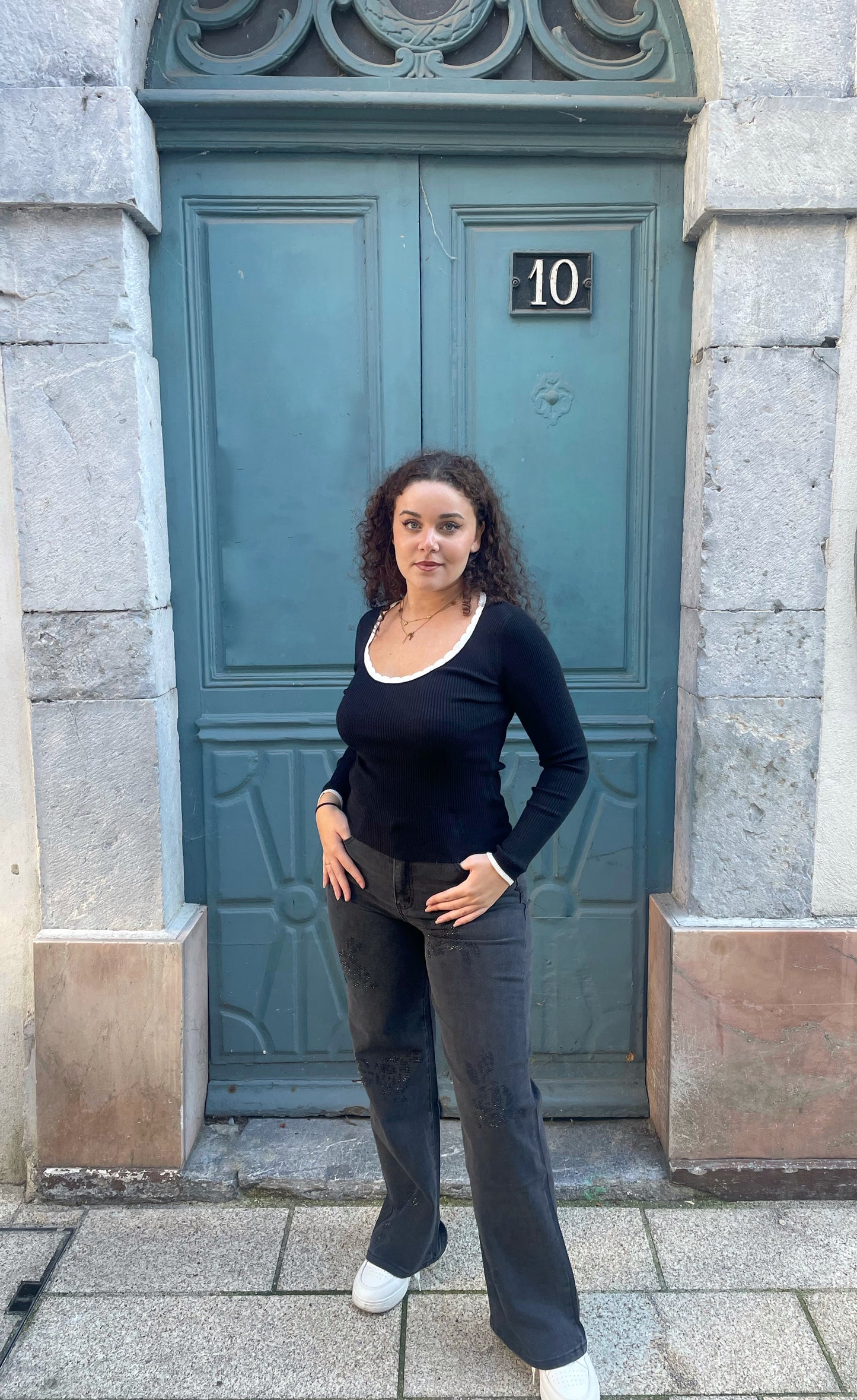 Pull côtelé léger avec bordures