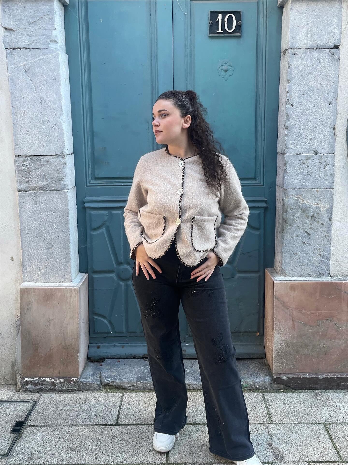 Gilet léopard à manches longues