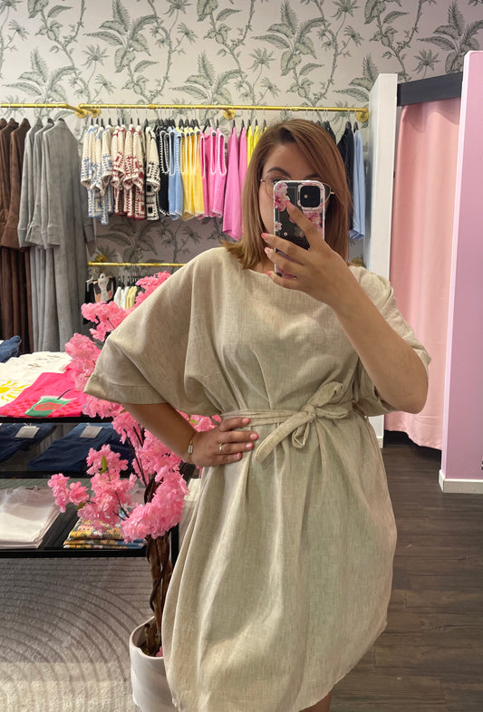 Robe 3/4 Effet Lin